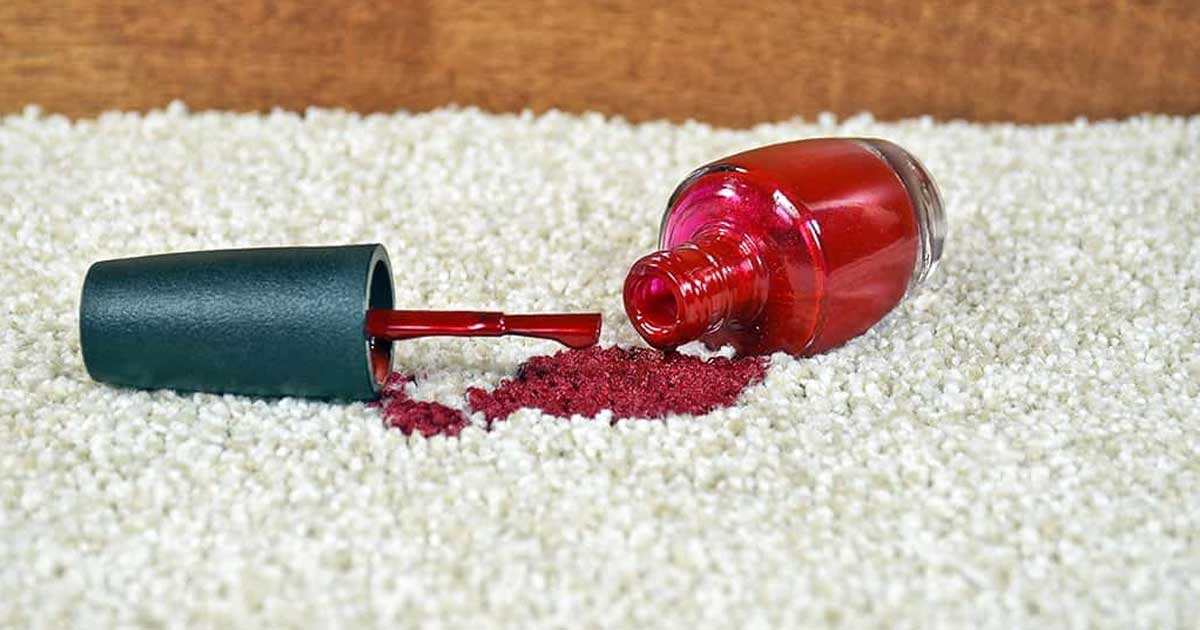 پال کردن لاک از روی فرش با تینر